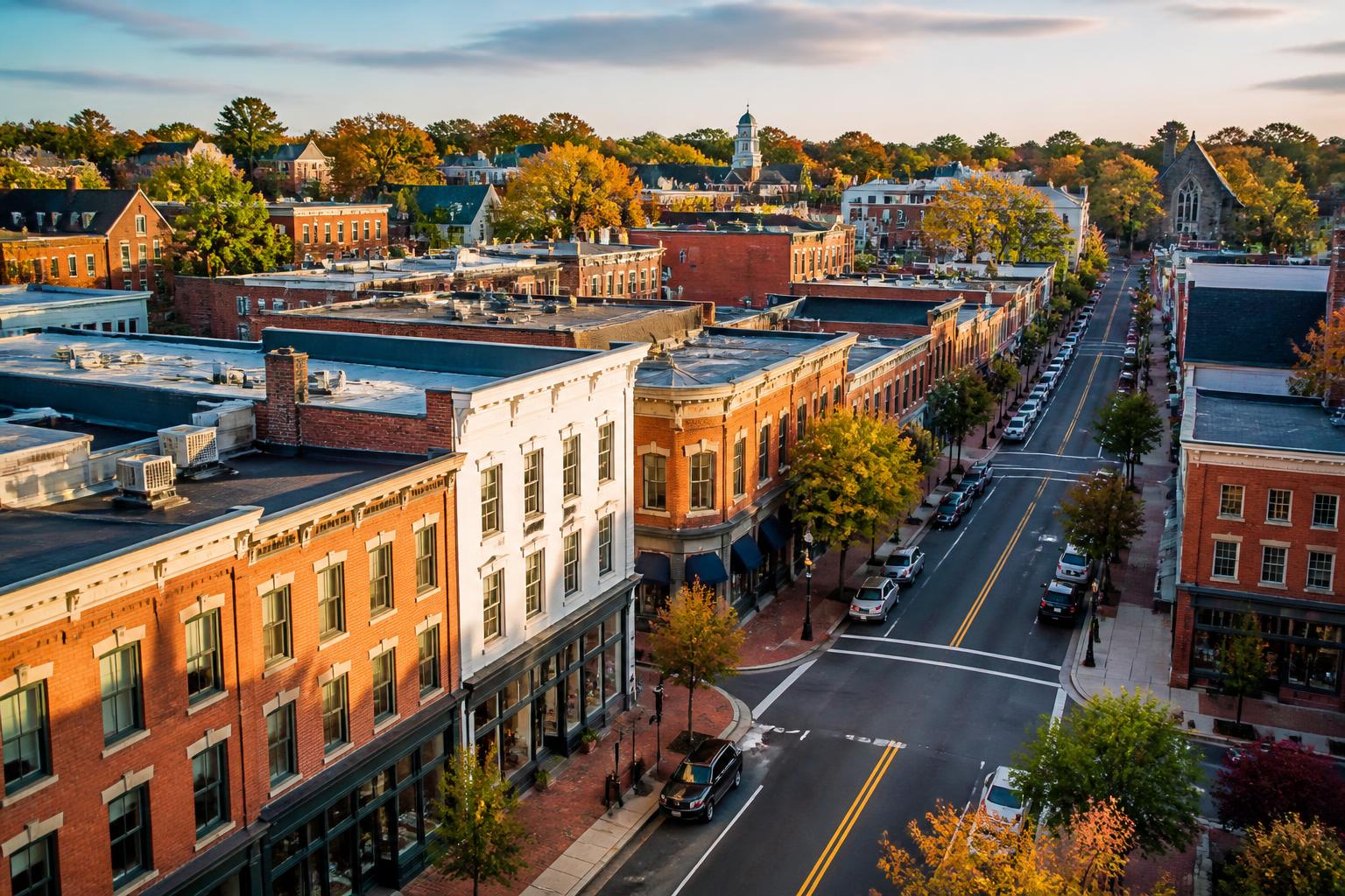 Historic Connecticut business district in Fairfield County